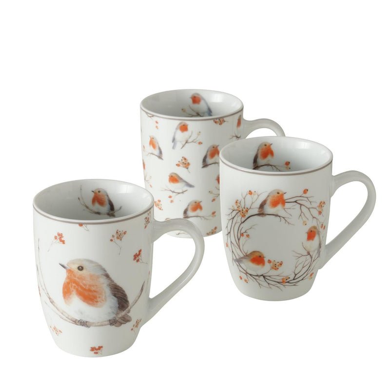 Boltze home beker ruby roodborst 330ml porselein