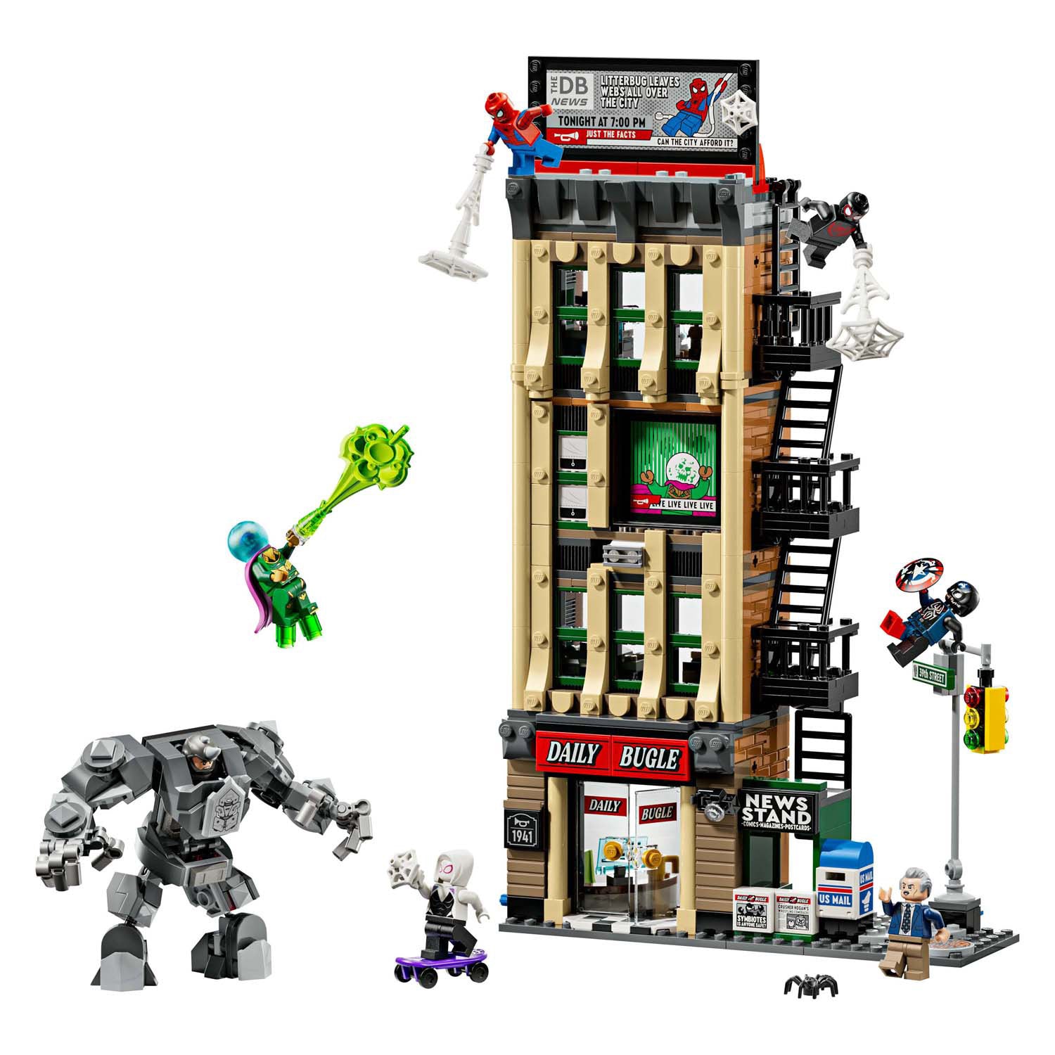 Lego super heroes 76342 marvel spider-man vs. mysterio: de daily bugle