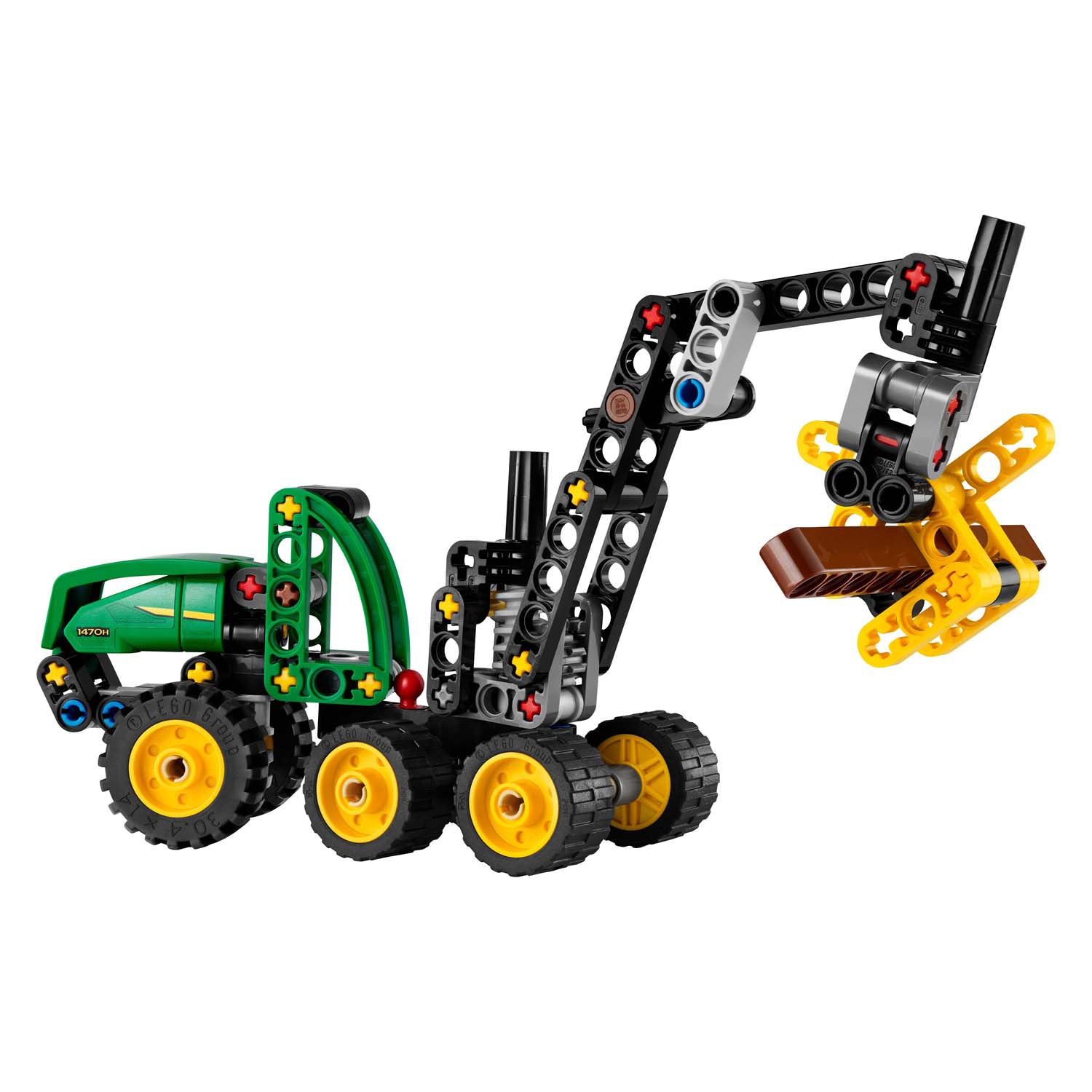 Lego ® technic john deere 1470h houtoogstmachine - werkende klauw en boomstam - modelbouwspeelgoed - 42218
