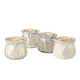 Boltze home theelichthouder glas caszina met glitterhanger h7,5cm dia8cm zilver beige