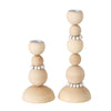 Boltze home kandelaar beads 2-delig h20cm hout