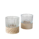 Boltze home windlicht riley glas hout ã˜9xh10cm