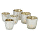 Boltze home theelichthouder patty 2-delig glas h7-9 cm wit goud