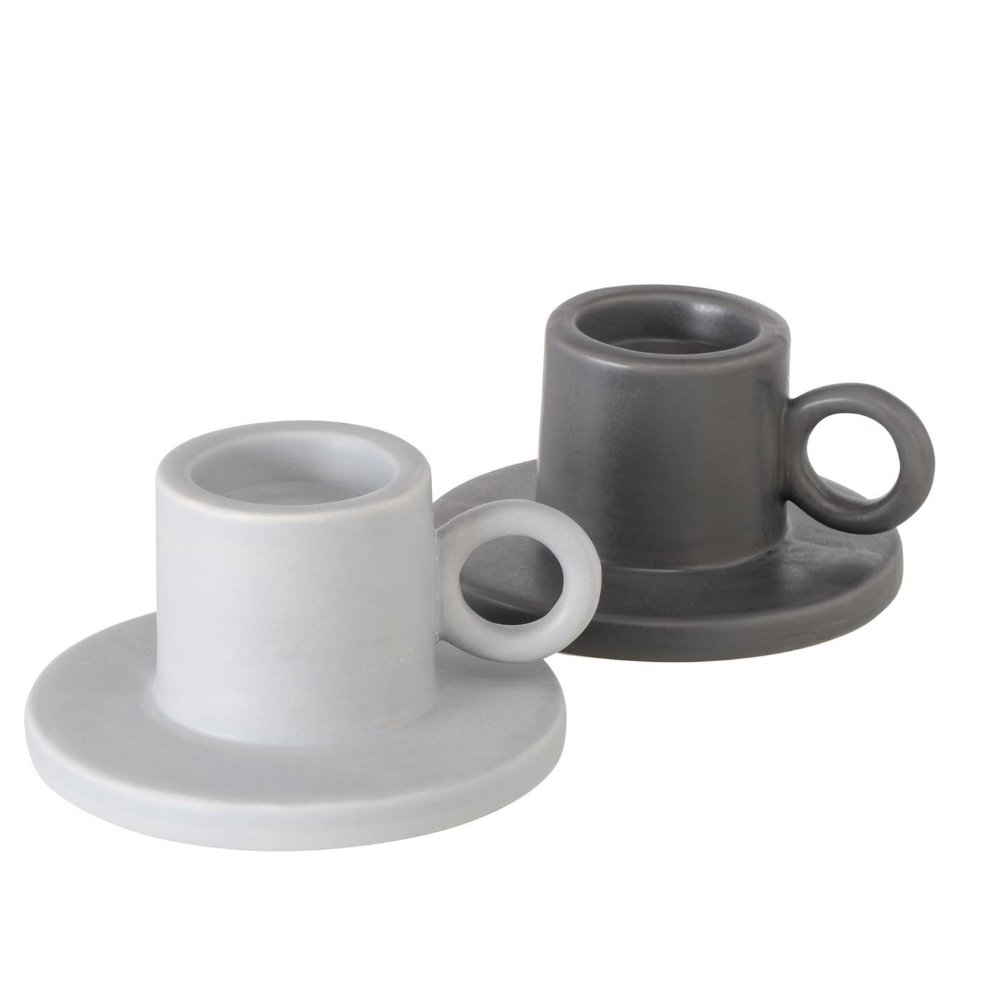 Boltze home kandelaar bryona blakertje h7cm van steen wit grijs voor waxine of dinerkaars