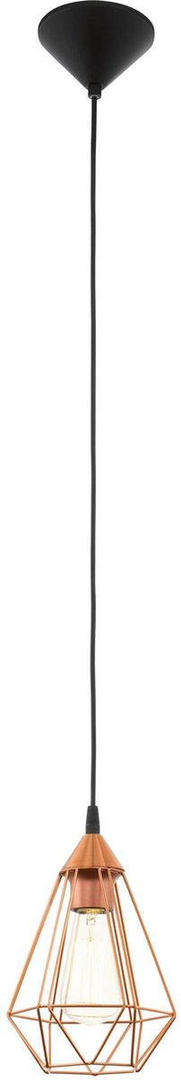 Eglo tarbes hanglamp - e27 - ø 17,5 cm - zwart koper