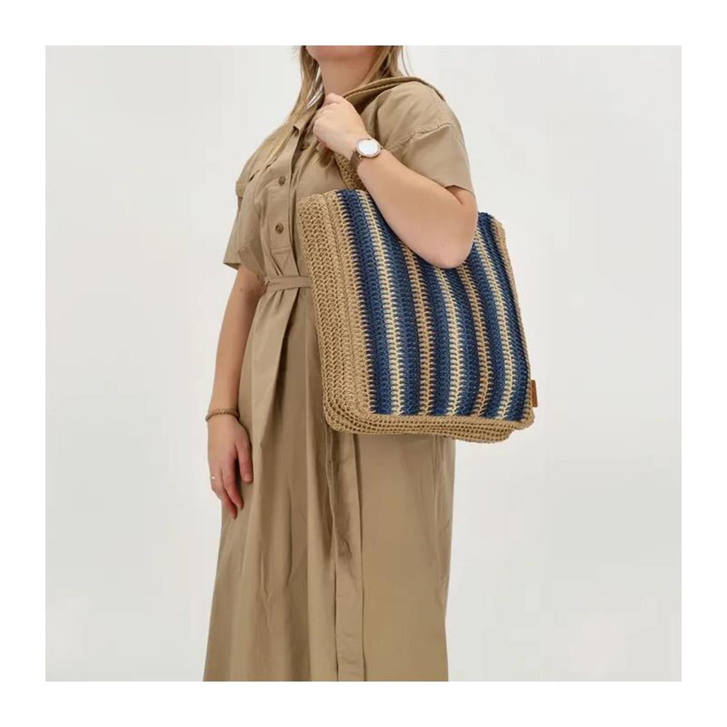 Pe-florence natural life shopperã‚â blauw 33x38x8cm