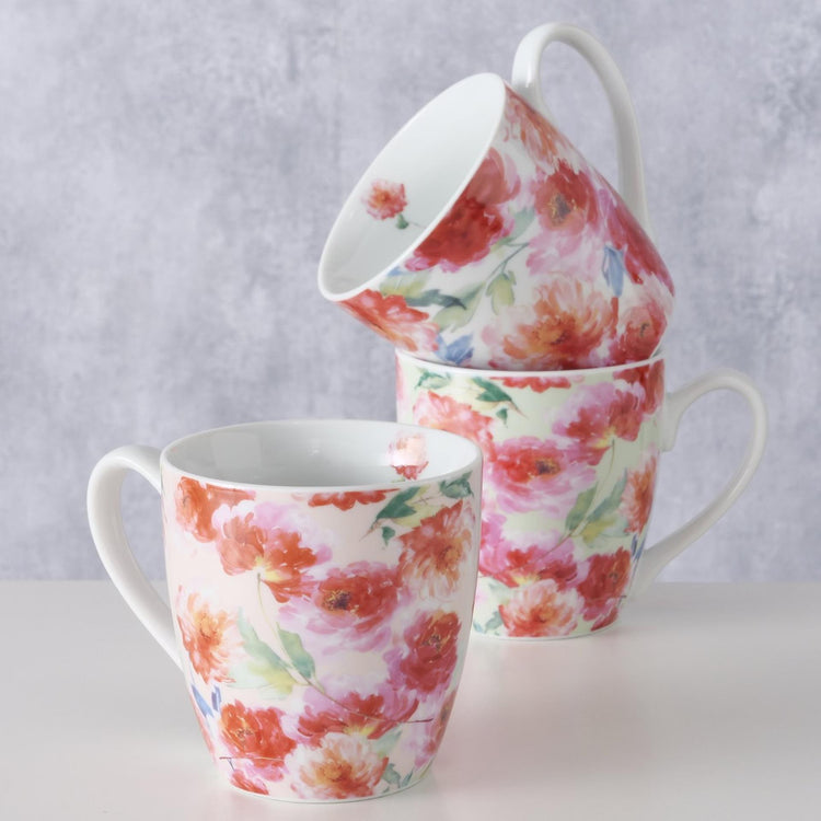 Boltze home jumbo mok karella met bloemen 480ml