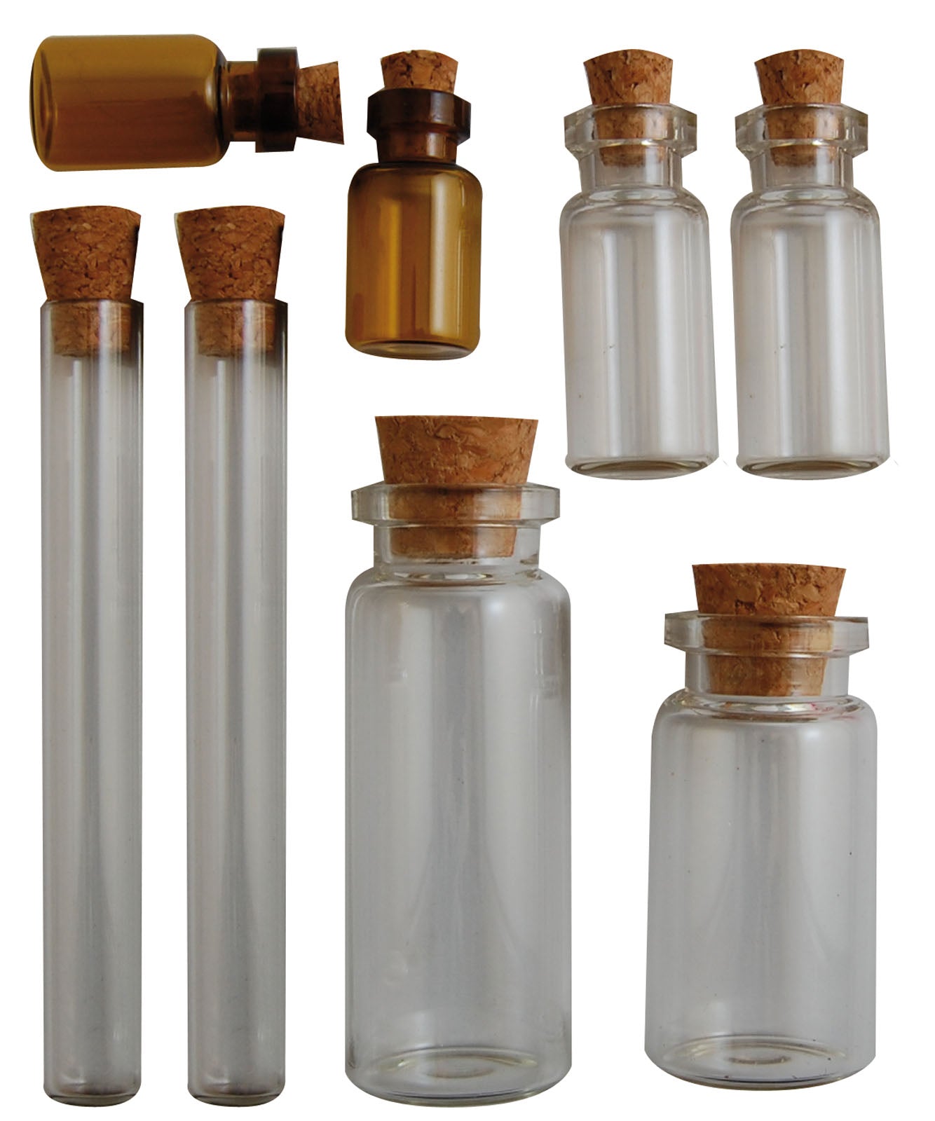 Vaessen creative • vintage corked vials 8pcs