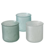 Boltze home theelichthouder mat glas lesina h9cm groen of wit - afbeelding 1