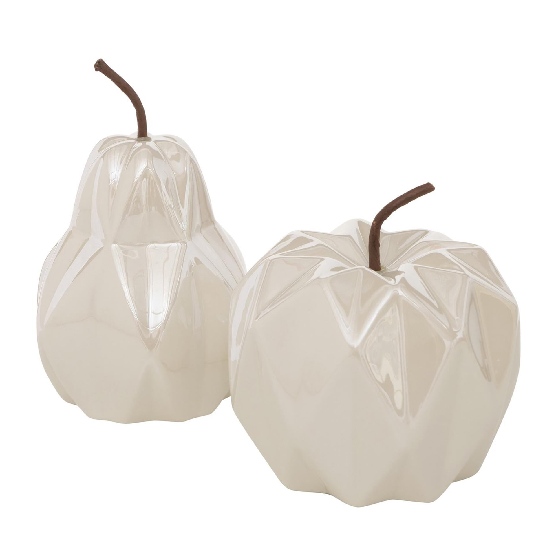 Boltze home decoratieve beeld 'cutty' porselein wit 10x14cm 2 assorti