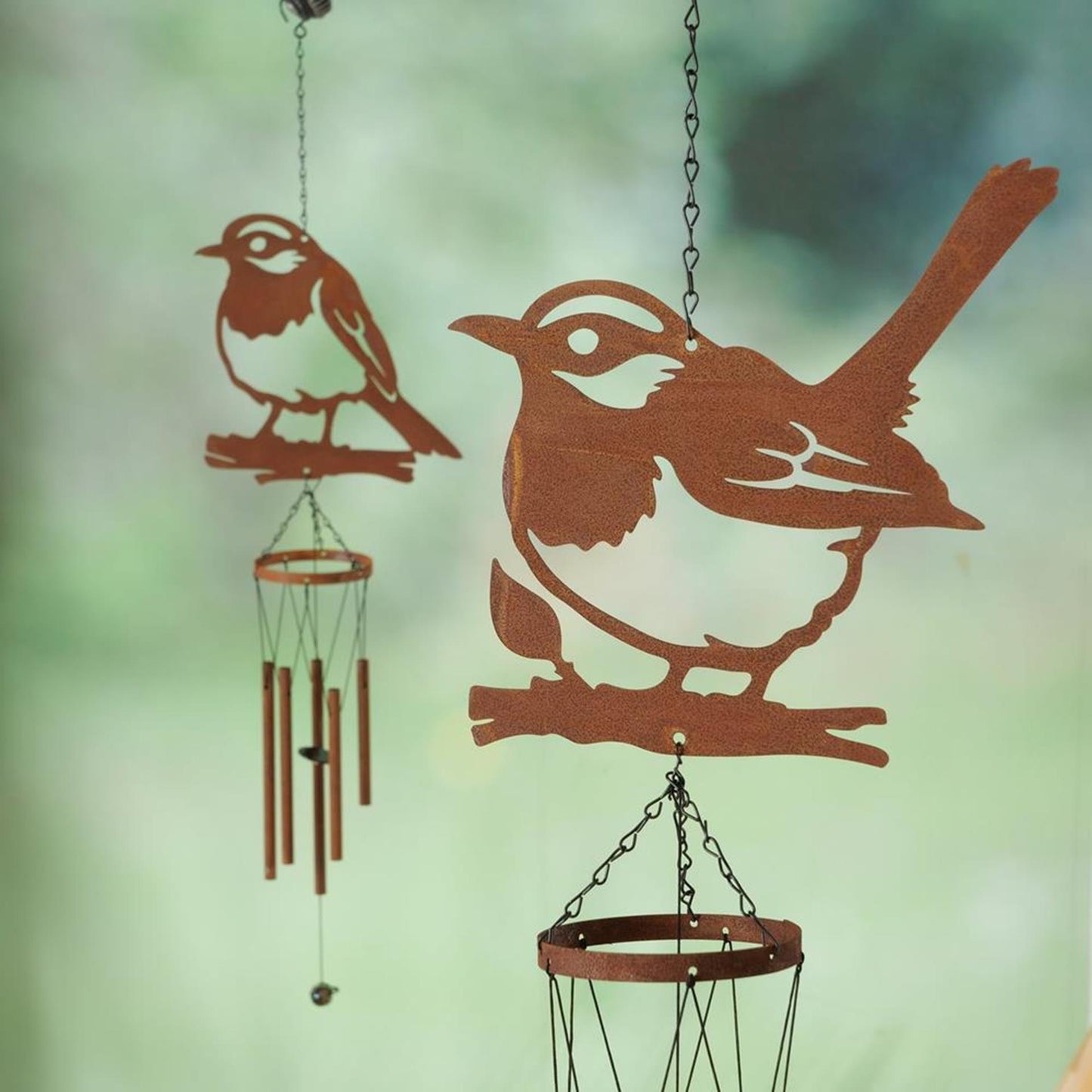 Boltze home windgong vogel metaal 70cm 2 assorti