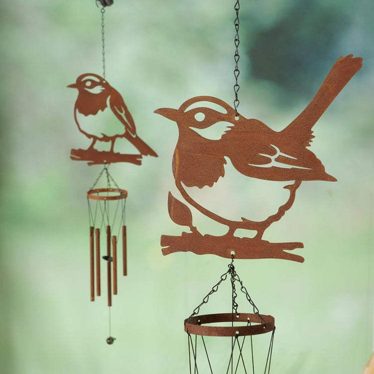 Boltze home windgong vogel metaal 70cm 2 assorti
