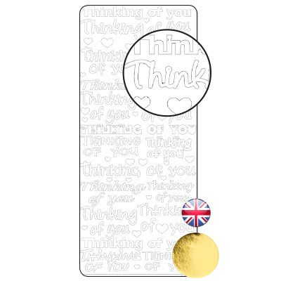 Vaessen creative • sticker 10x23cm x10 goud thinking of you