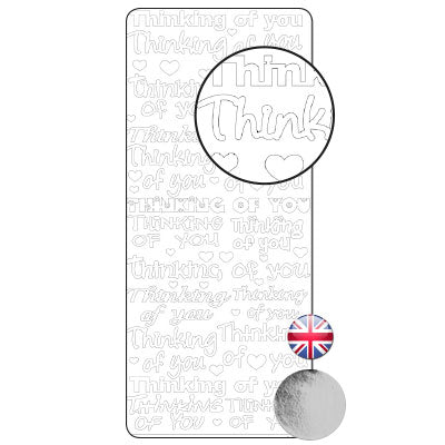 Vaessen creative • sticker 10x23cm 10pcs zilver thinking of you