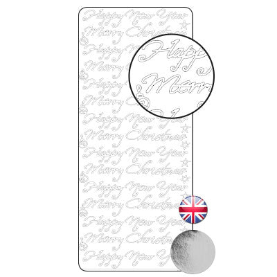 Vaessen creative • sticker 10x23cm 10pcs zilver diverse engelse teksten