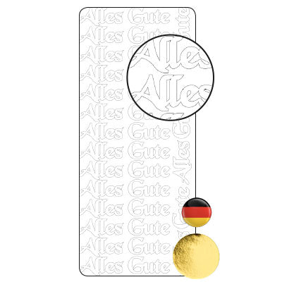 Vaessen creative • sticker 10x23cm 10pcs goud alles gute
