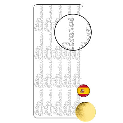 Vaessen creative • sticker 10x23cm 10pcs goud feliz cumpleaños