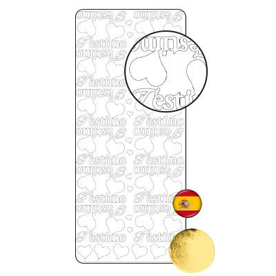 Vaessen creative • sticker 10x23cm 10pcs goud t'estimo
