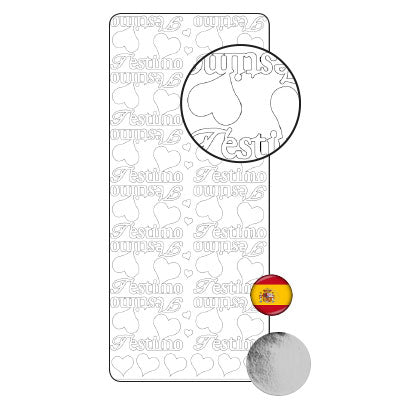 Vaessen creative • sticker 10x23cm 10pcs zilver t'estimo