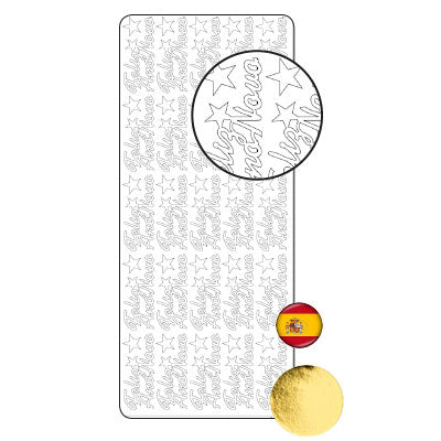 Vaessen creative • sticker 10x23cm 10pcs goud feliz ano novo