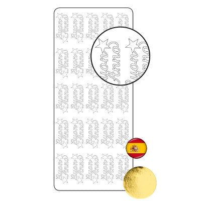 Vaessen creative • sticker 10x23cm 10pcs goud buon anno