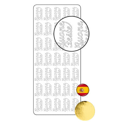 Vaessen creative • sticker 10x23cm 10pcs goud buone feste