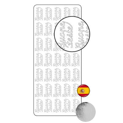 Vaessen creative • sticker 10x23cm 10pcs zilver buone feste