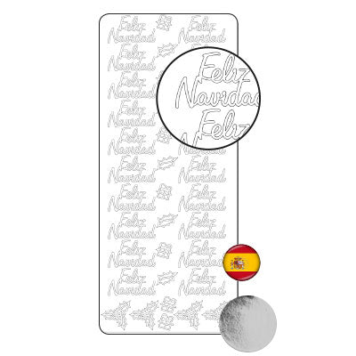 Vaessen creative • sticker 10x23cm 10pcs zilver feliz navidad