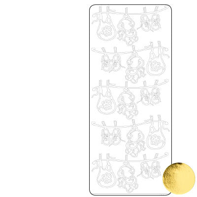 Vaessen creative • sticker 10x23cm 10pcs goud diversen baby