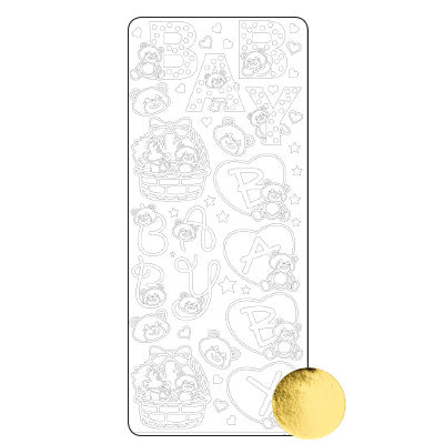 Vaessen creative • sticker 10x23cm 10pcs goud diversen baby