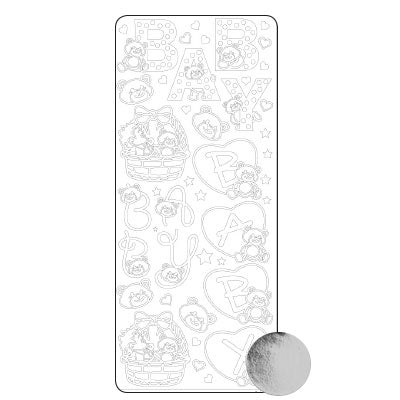 Vaessen creative • sticker 10x23cm 10pcs zilver diversen baby