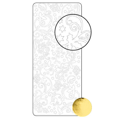 Vaessen creative • sticker 10x23cm 10pcs goud diverse kerstfiguren