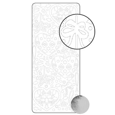 Vaessen creative • sticker 10x23cm 10pcs zilver diverse kerstfiguren