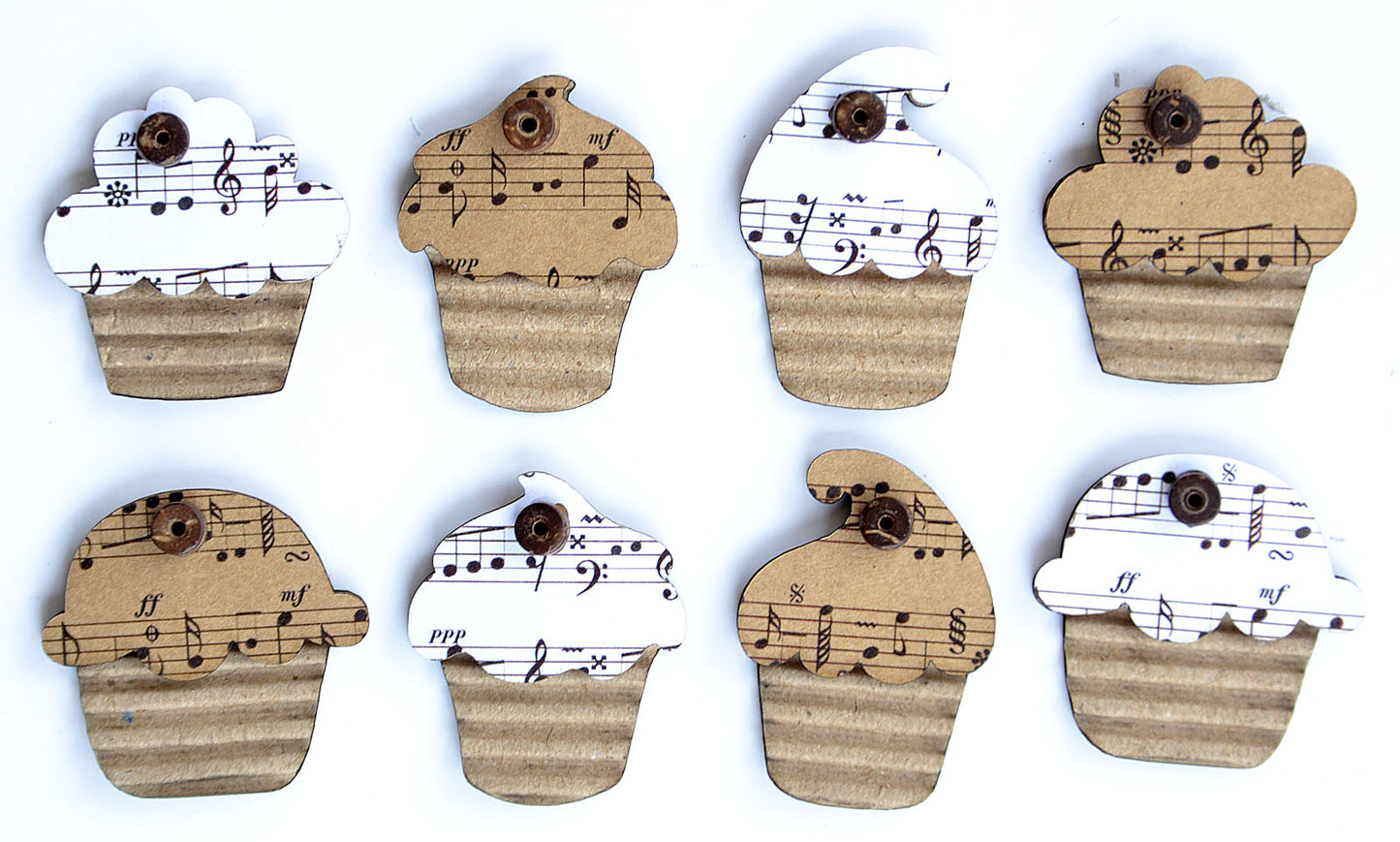 Vaessen creative • creative elements corrugated printed kraft cupcakes 8pcs