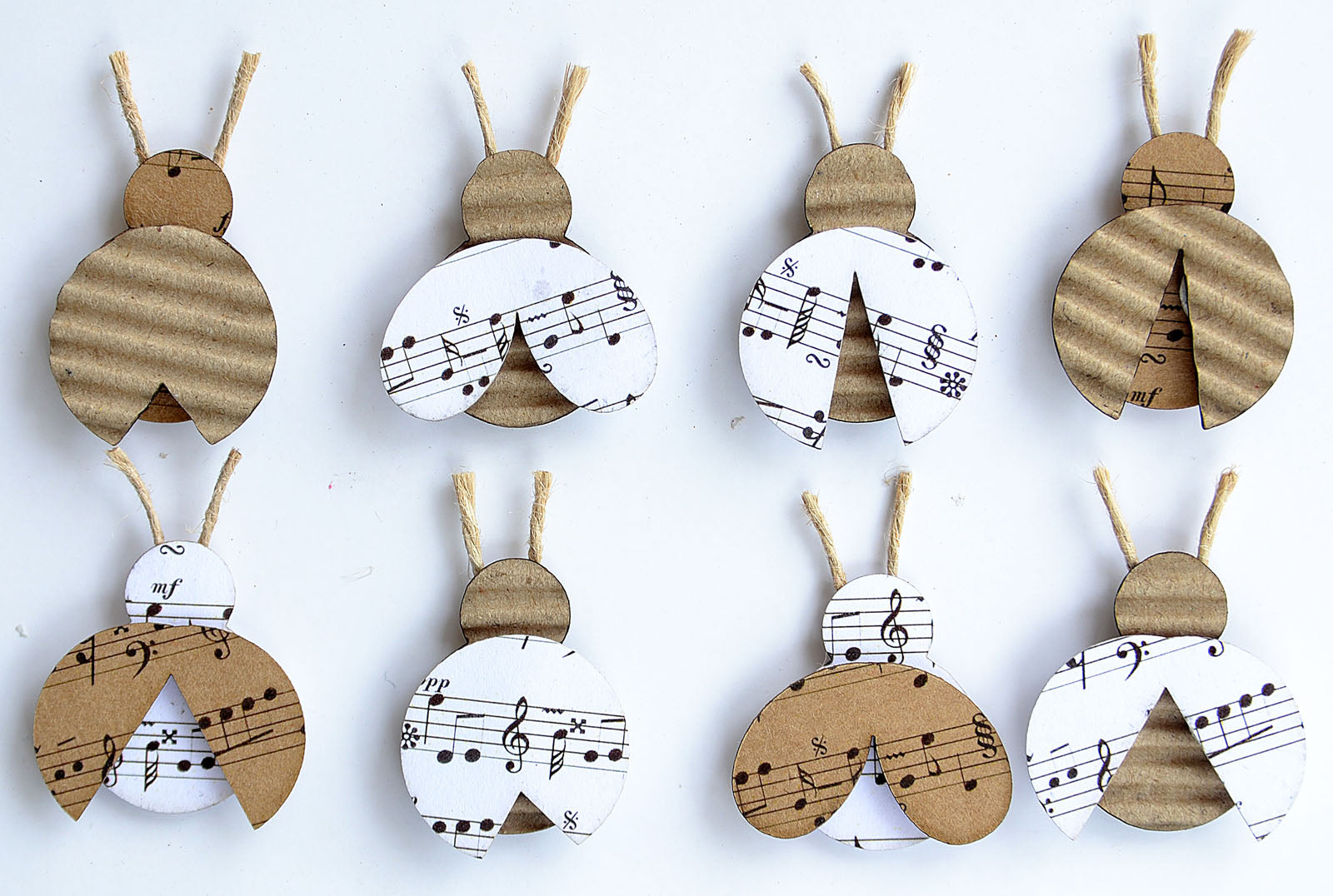 Vaessen creative • creative elements corrugated printed kraft lady bugs 8pcs