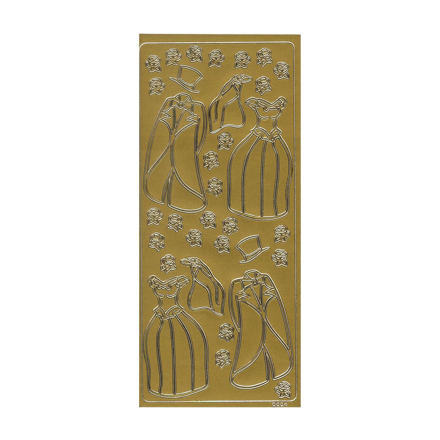 Vaessen creative • sticker 10x23cm 10pcs goud kleding