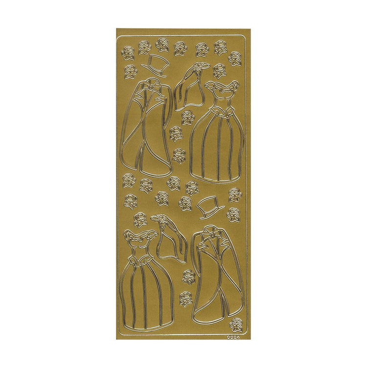 Vaessen creative • sticker 10x23cm 10pcs goud kleding