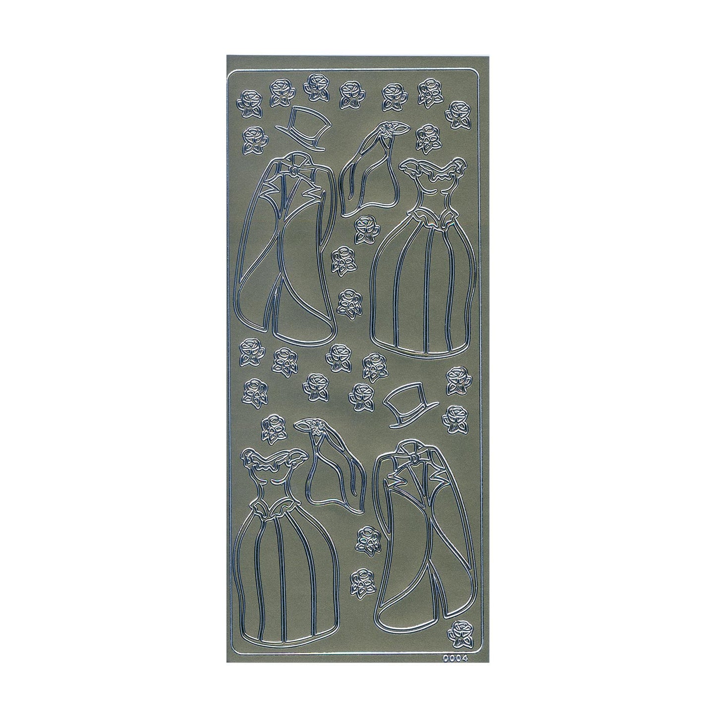 Vaessen creative • sticker 10x23cm 10pcs zilver kleding