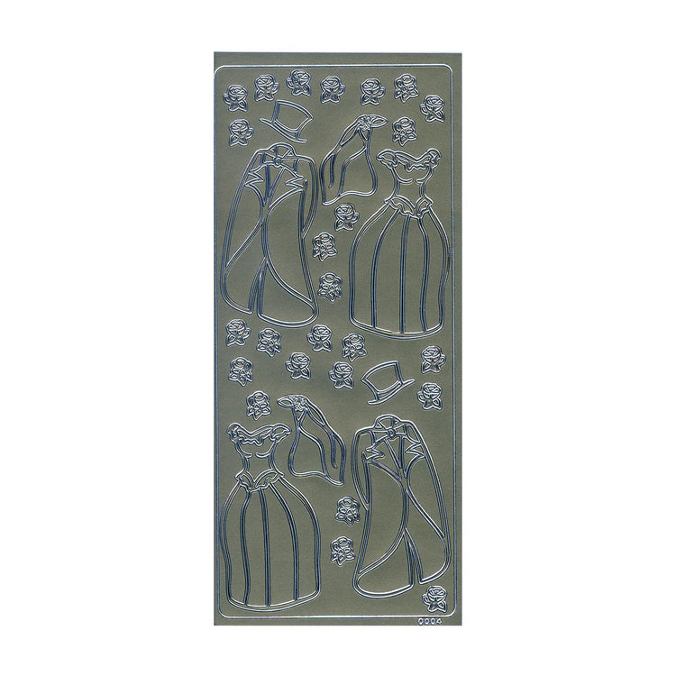 Vaessen creative • sticker 10x23cm 10pcs zilver kleding