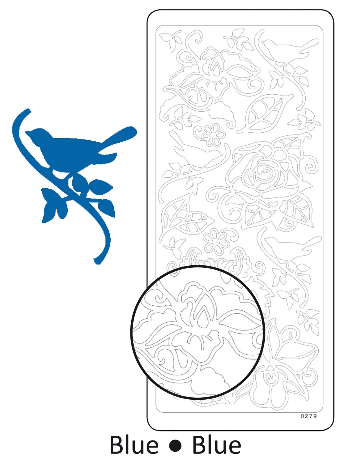Vaessen creative • sticker 10x23cm 10pcs blauw organic shapes