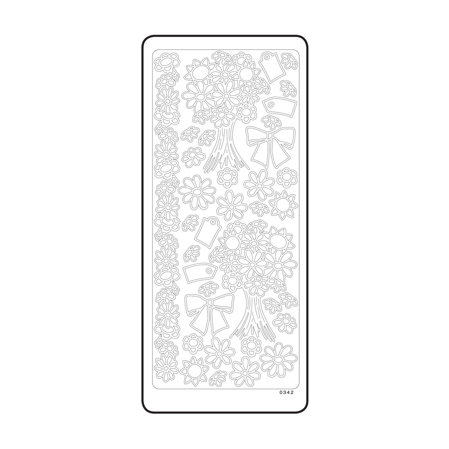 Vaessen creative • sticker 10x23cm 10pcs goud bloemen