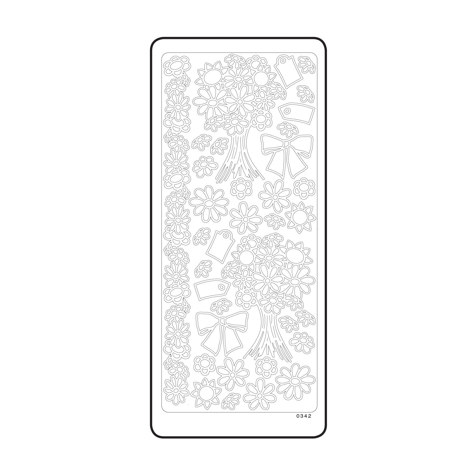 Vaessen creative • sticker 10x23cm 10pcs goud bloemen