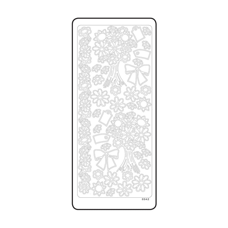 Vaessen creative • sticker 10x23cm 10pcs goud bloemen