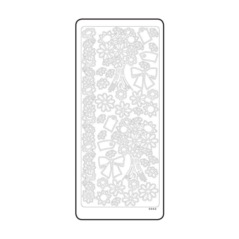 Vaessen creative • sticker 10x23cm 10pcs goud bloemen