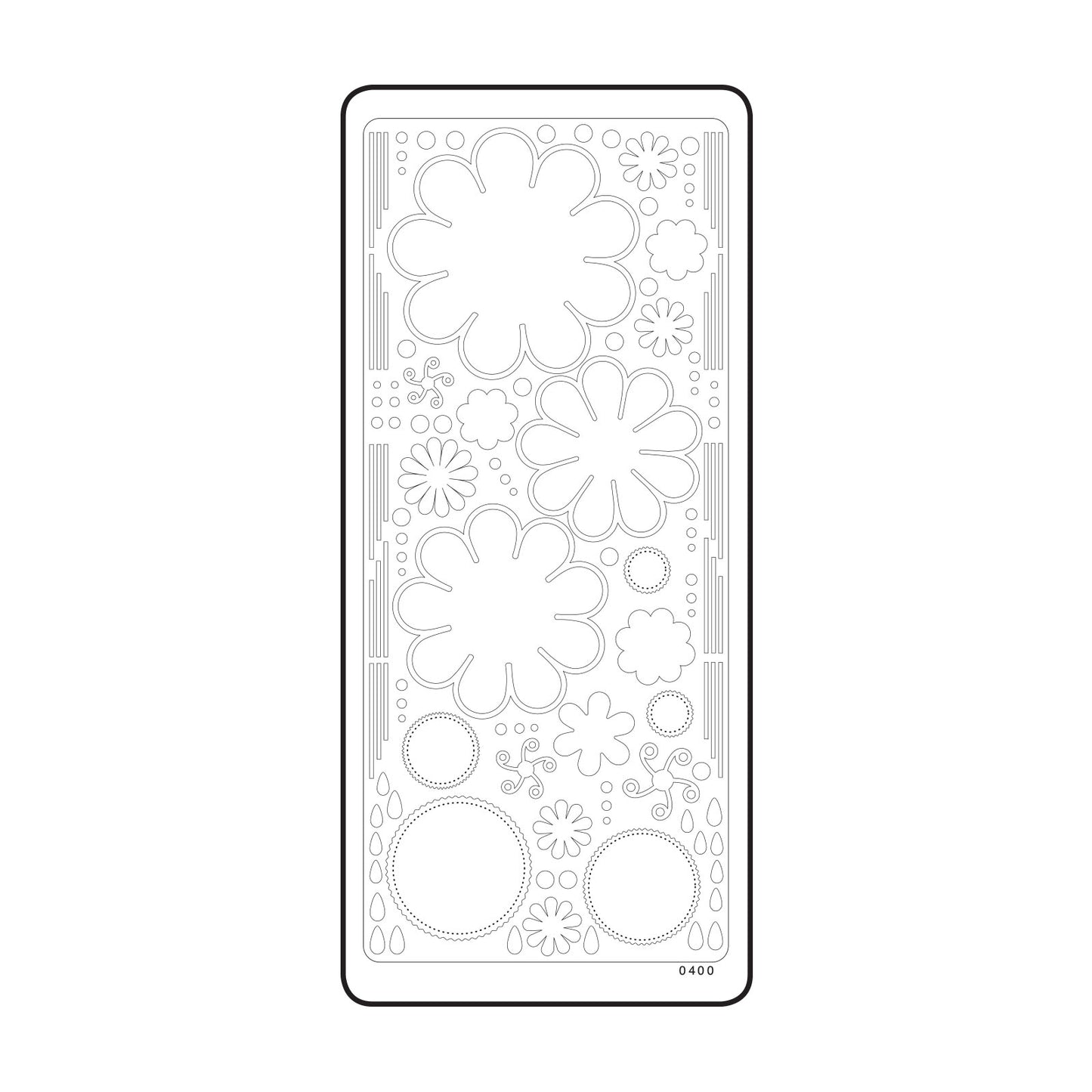 Vaessen creative • sticker 10x23cm 10pcs goud bloemen