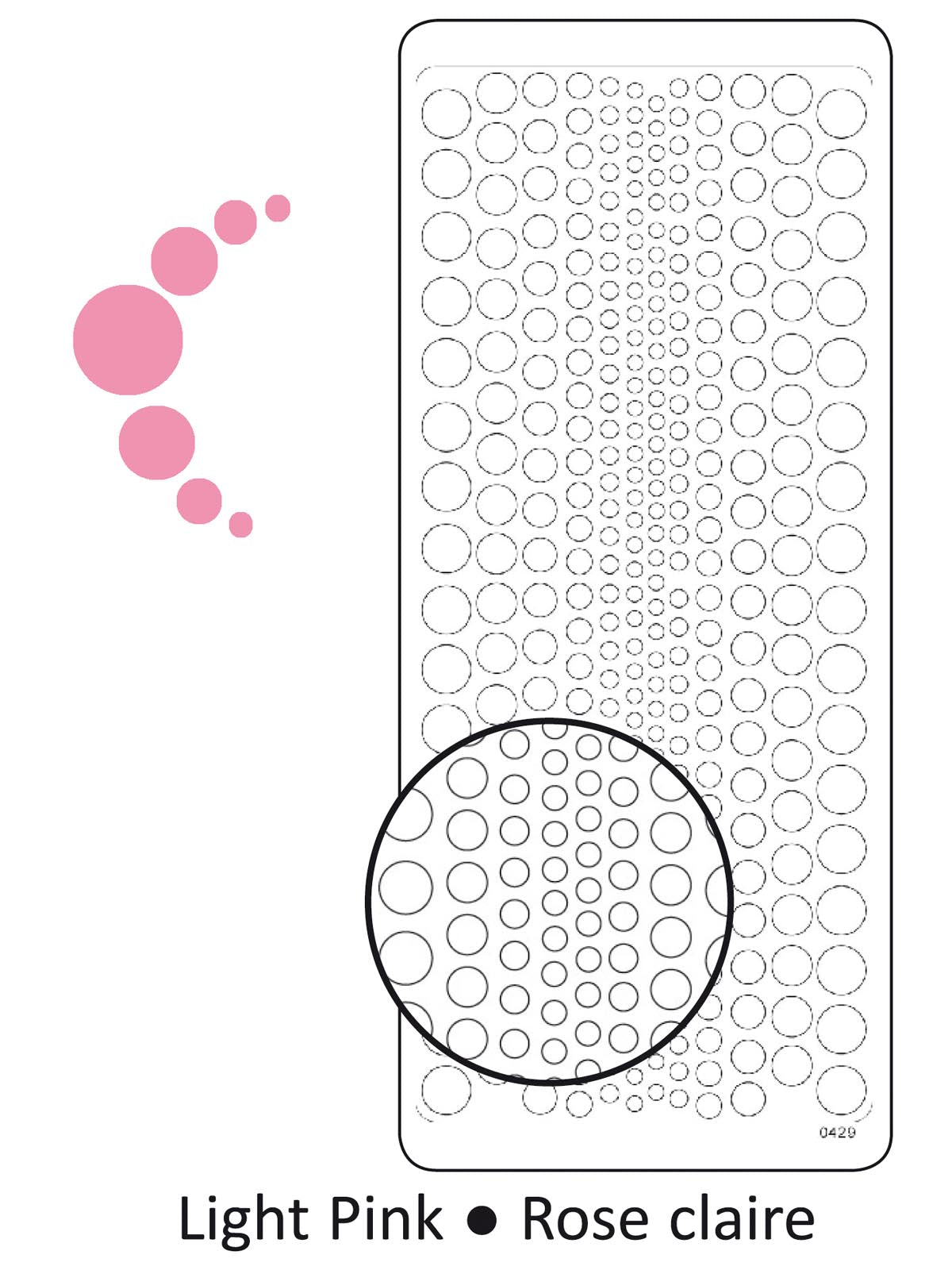 Vaessen creative • sticker 10x23cm 10pcs lichtroze brads