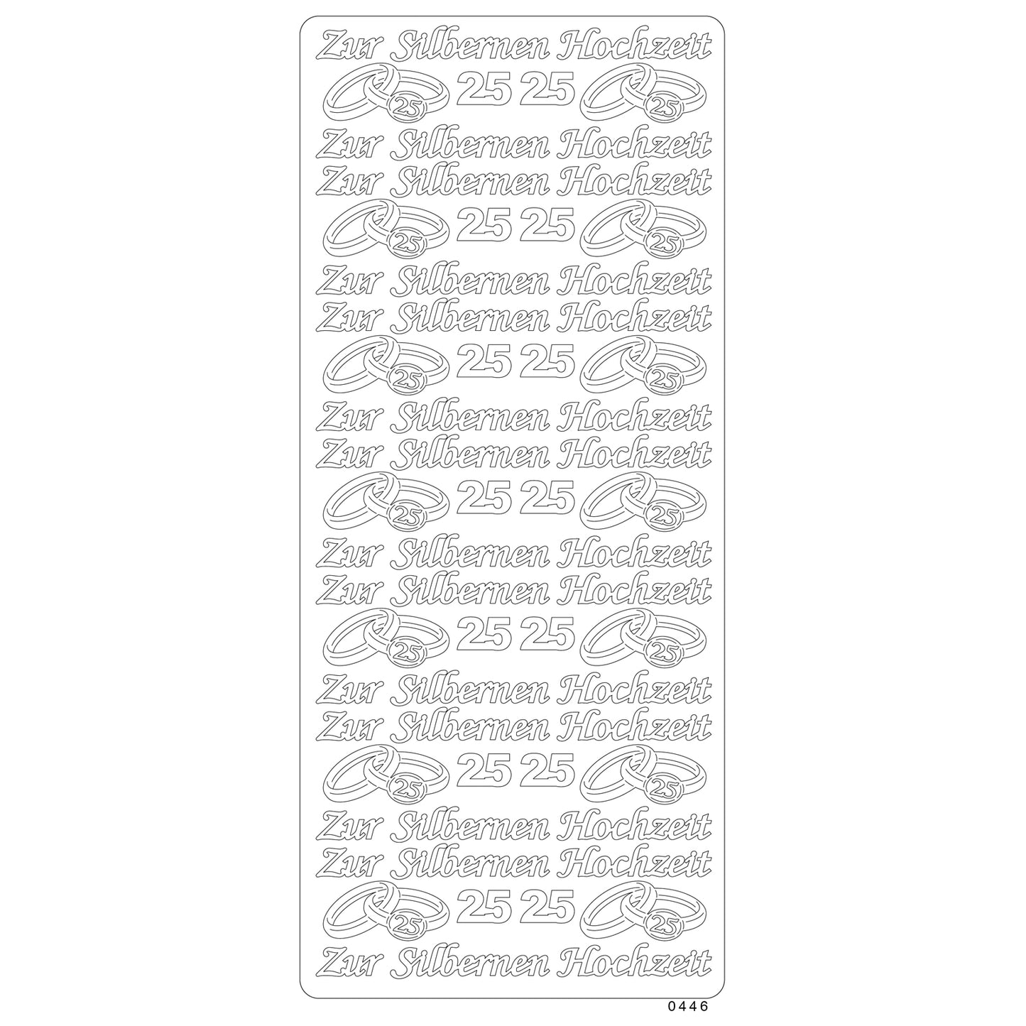 Vaessen creative • sticker 10x23cm 10pcs goud zur silbernen hochzeit