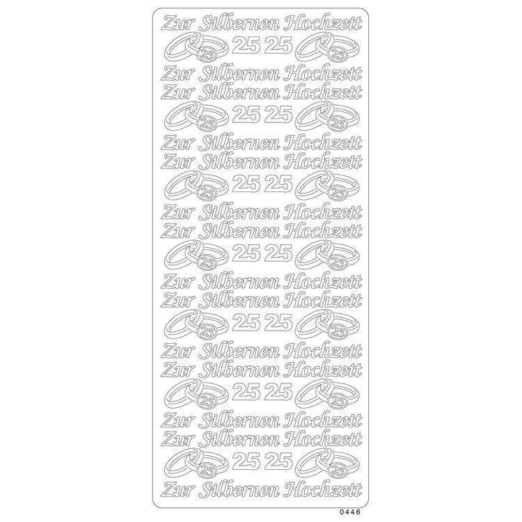 Vaessen creative • sticker 10x23cm 10pcs goud zur silbernen hochzeit