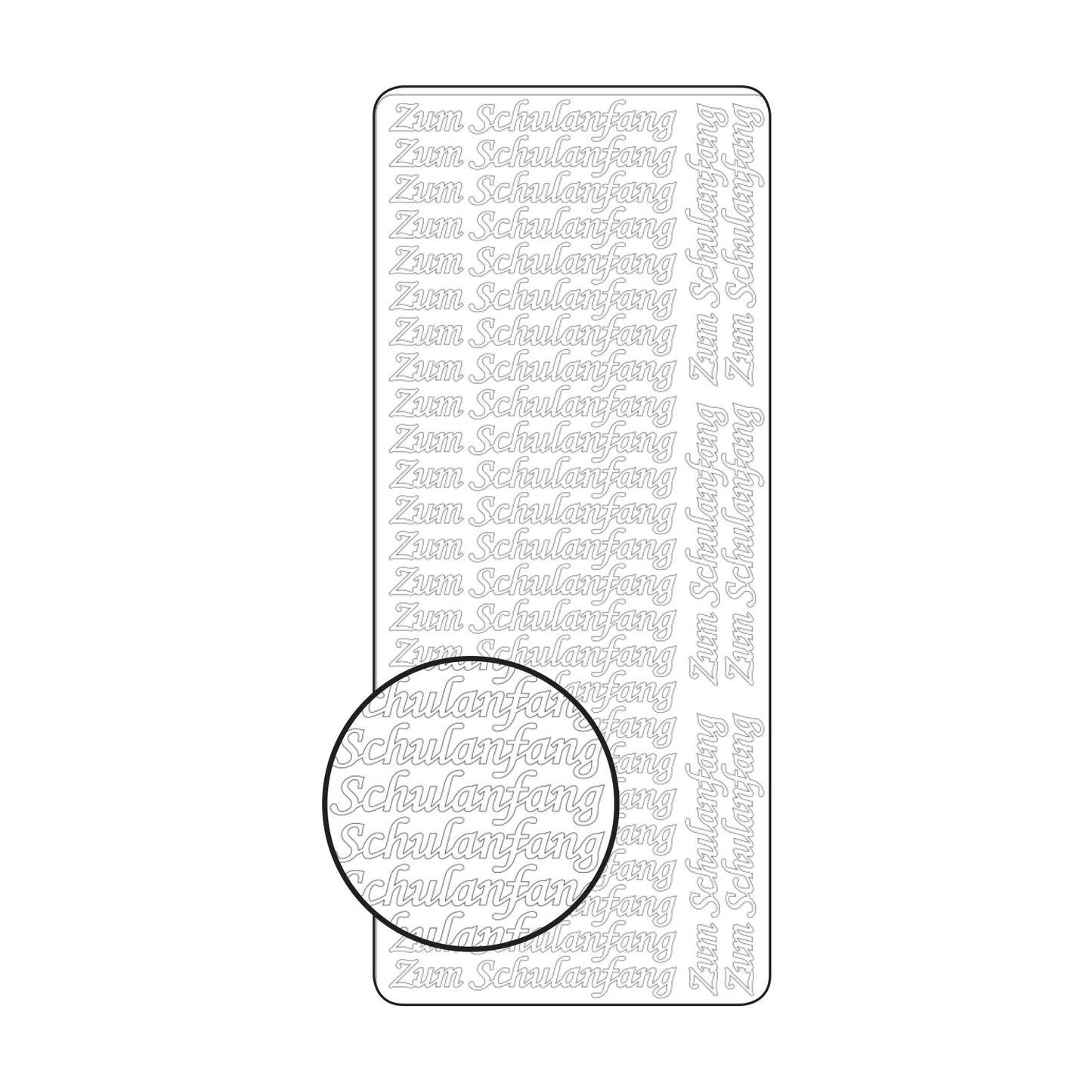 Vaessen creative • sticker 10x23cm 10pcs zilver zum schulanfang