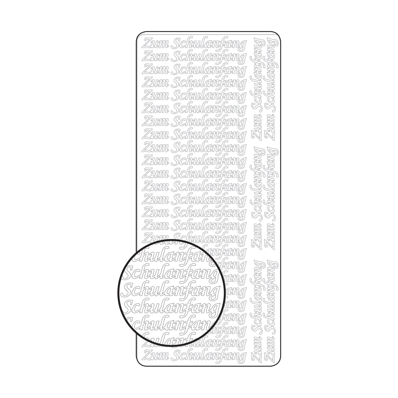 Vaessen creative • sticker 10x23cm 10pcs zilver zum schulanfang